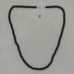 Obsidian Kugelkette 4 mm mit 925er Silberverschluss