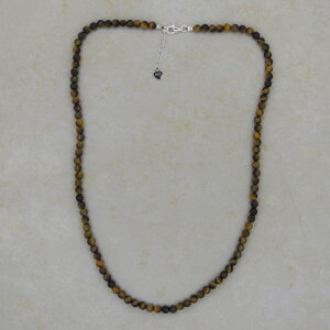 Tigerauge Kugelkette 4 mm mit 925er Silberverschluss