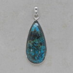 Chrysokoll Anhänger in 925er Silber gefasst - Einzelstück
