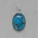 Chrysokoll Anhänger in 925er Silber gefasst -...