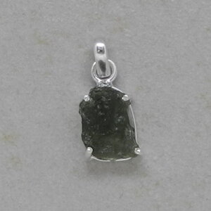 Moldavit Anhänger mit 925er Silberfassung - Einzelstück