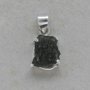 Moldavit Anhänger mit 925er Silberfassung - Einzelstück