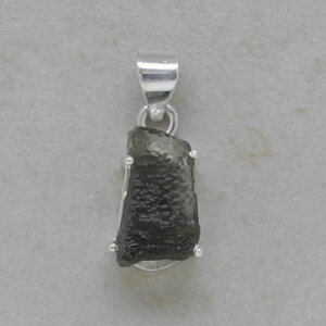 Moldavit Anhänger mit 925er Silberfassung - Einzelstück