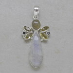 Regenbogenmondstein, Rutilquarz, Citrin, Turmalin in...