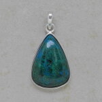 Chrysokoll Anhänger in 925er Silber gefasst - Einzelstück