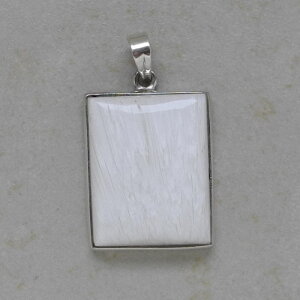 Skolezit Anhänger in 925er Silber gefasst - Einzelstück