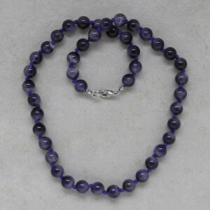 Amethyst Kugelkette ca 8 mm / 45 cm mit Karabinerverschluss