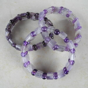 Amethyst Armband Kugeln & Steg 13mm / 18cm