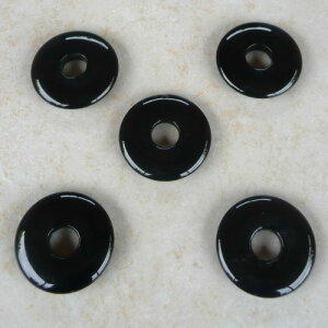 Schwarzer Obsidian Donut 30 mm