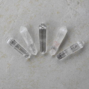 Bergkristall Doppelspitze 34 mm, gebohrt